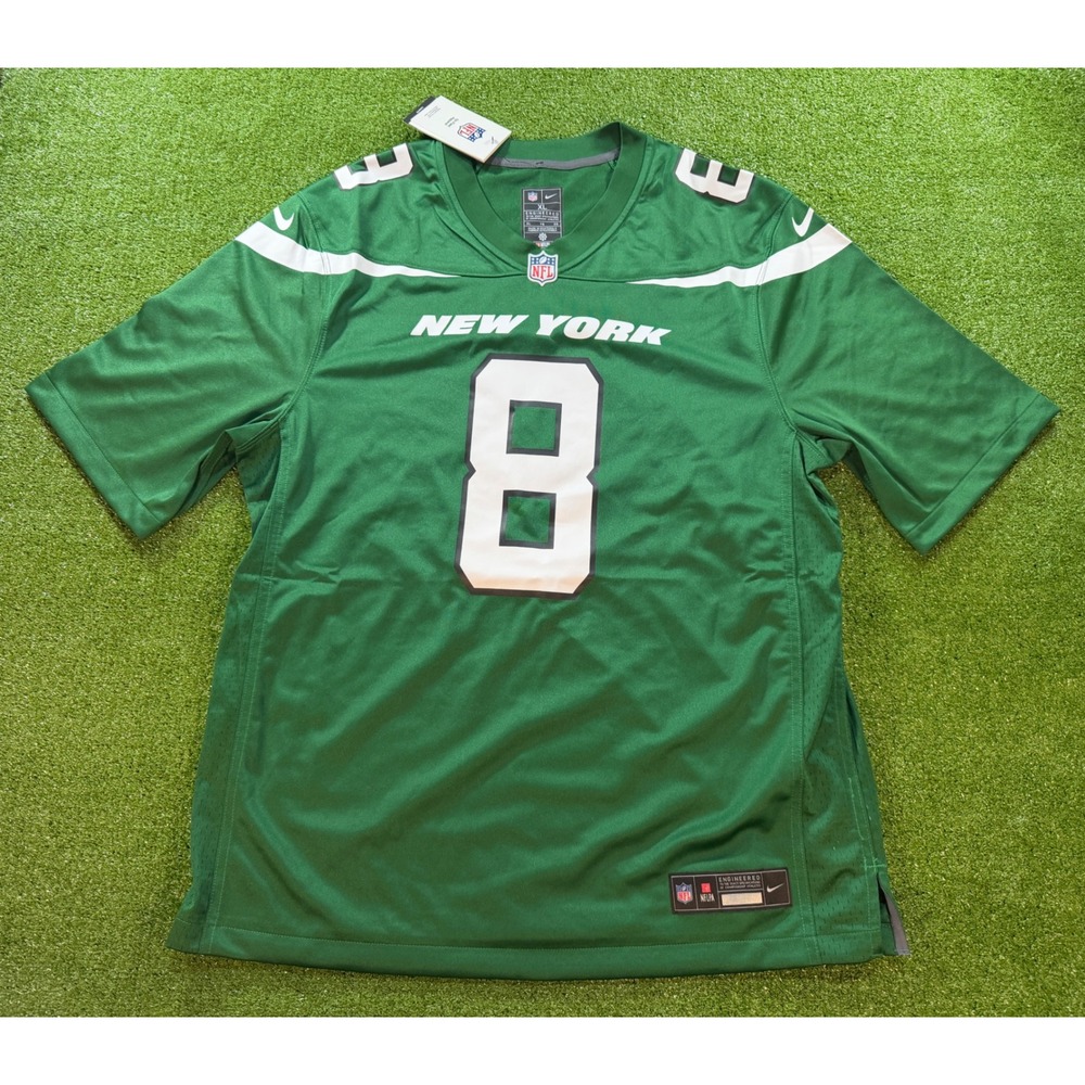 Nike New York Jets Aaron Rodgers 8 NFL Game Jersey Green Mens L 67NM-NJGH-9ZF